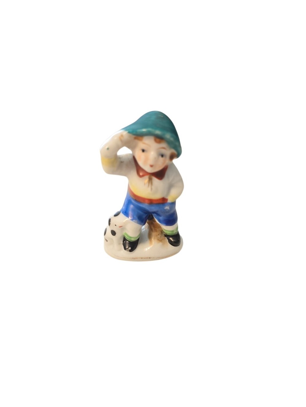 Vintage Mini Figurine Boy With Dog Made In Occupied Japan Hand Painted *READ*